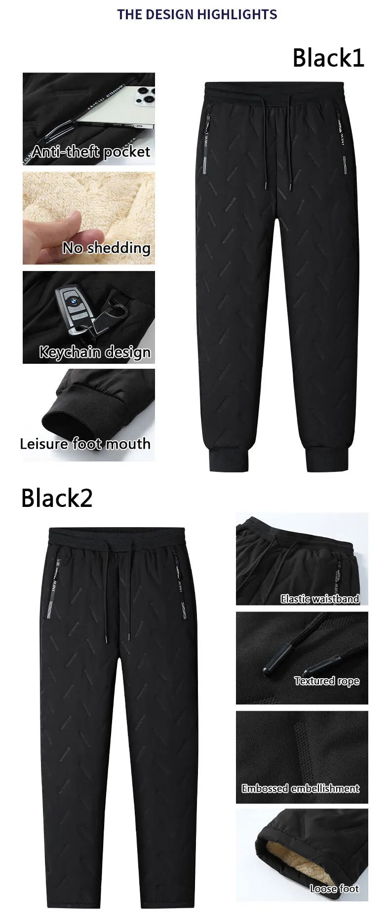 Men's Winter Fleece Jogger Pants