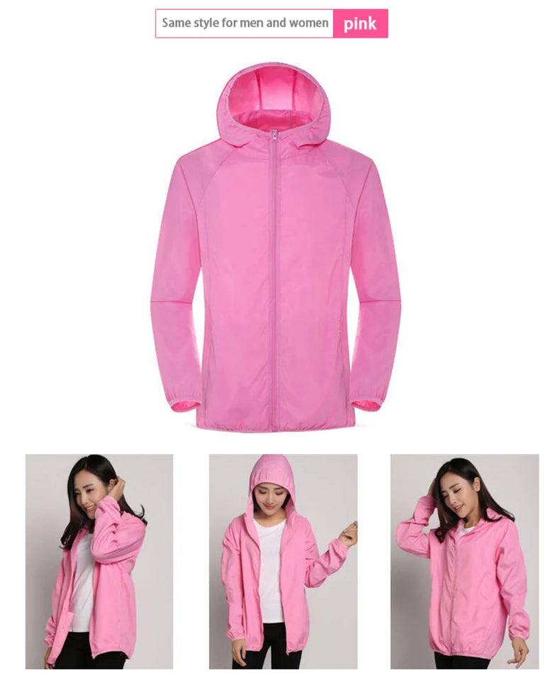 LNGXO Unisex Waterproof Hiking Jacket – Lightweight Outdoor Windbreaker