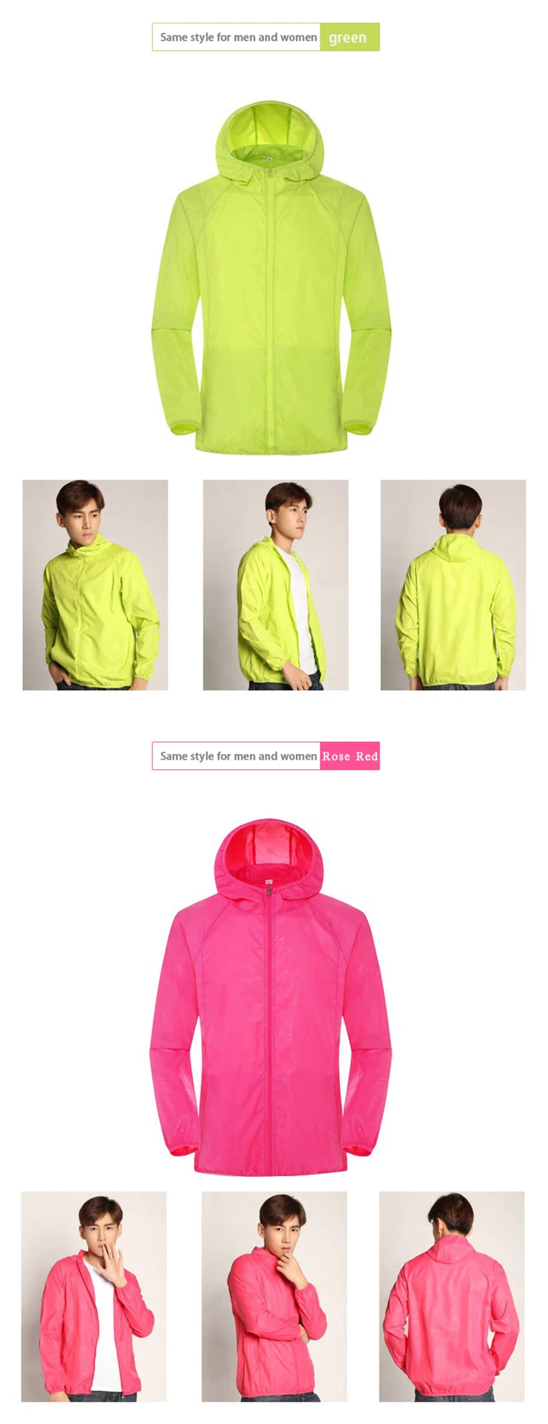 LNGXO Unisex Waterproof Hiking Jacket – Lightweight Outdoor Windbreaker