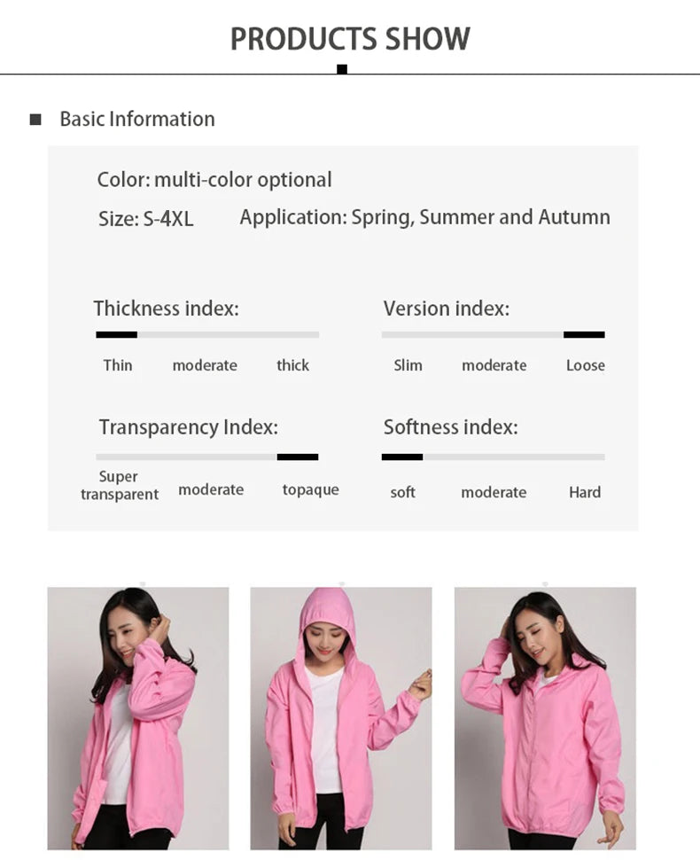 LNGXO Unisex Waterproof Hiking Jacket – Lightweight Outdoor Windbreaker