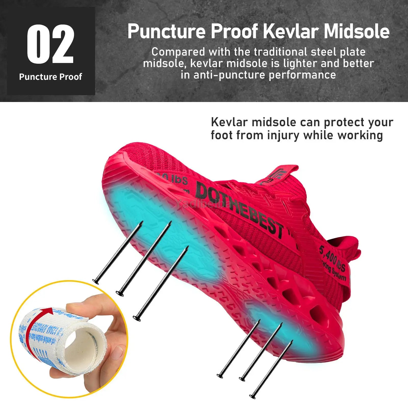 Steel Toe Lightweight Safety Work Shoes Unisex