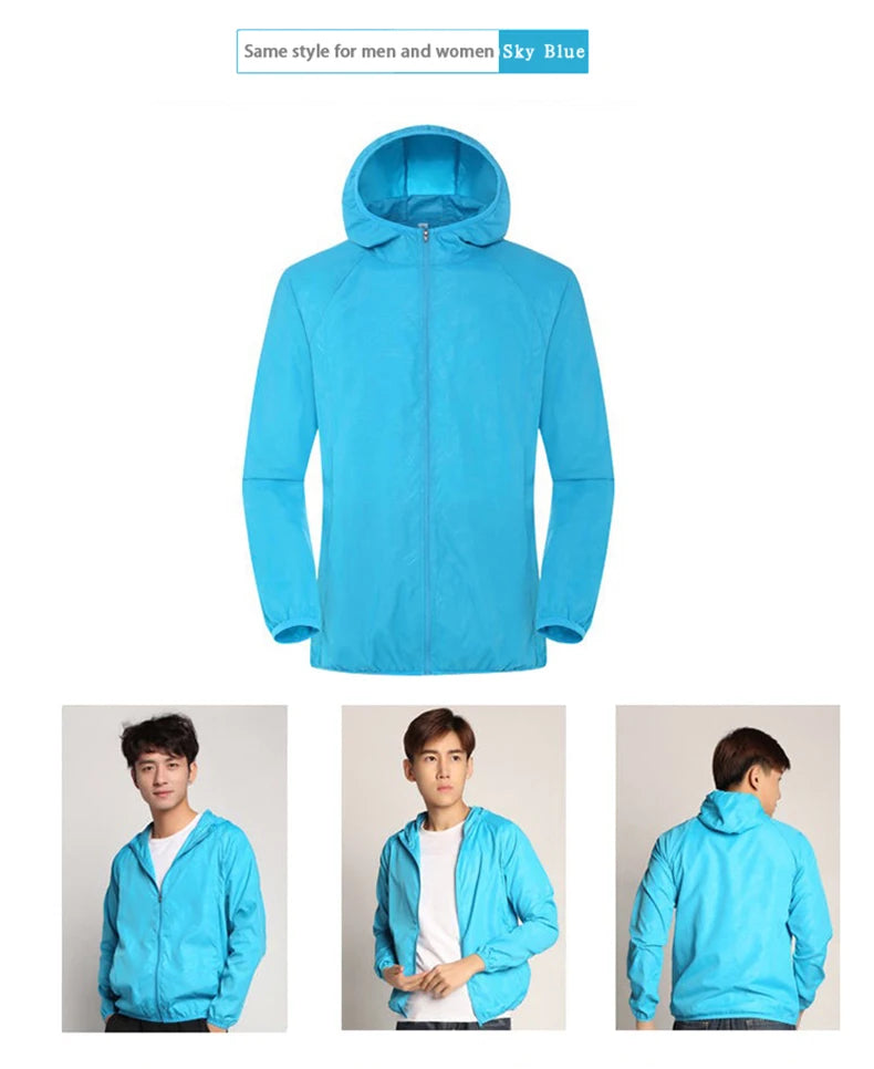 LNGXO Unisex Waterproof Hiking Jacket – Lightweight Outdoor Windbreaker