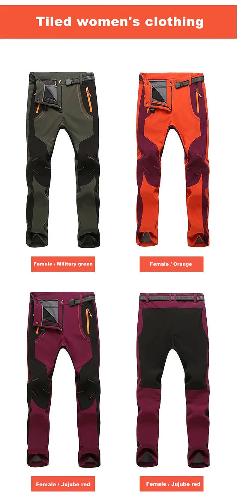 LNGXO Men's Winter Fleece Hiking Pants