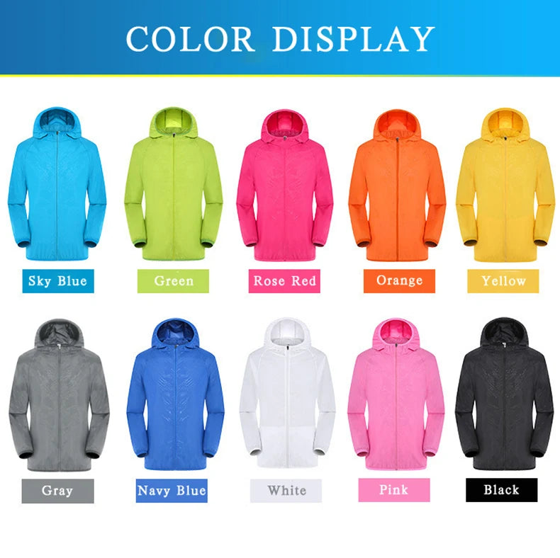 LNGXO Unisex Waterproof Hiking Jacket – Lightweight Outdoor Windbreaker