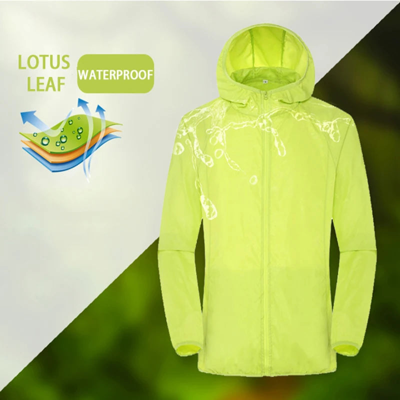 LNGXO Unisex Waterproof Hiking Jacket – Lightweight Outdoor Windbreaker
