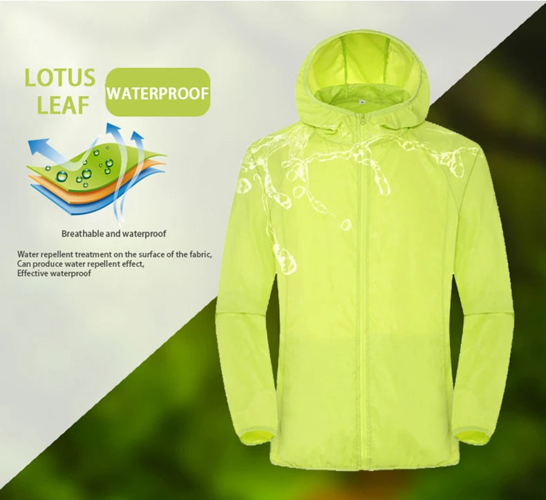 LNGXO Unisex Waterproof Hiking Jacket – Lightweight Outdoor Windbreaker