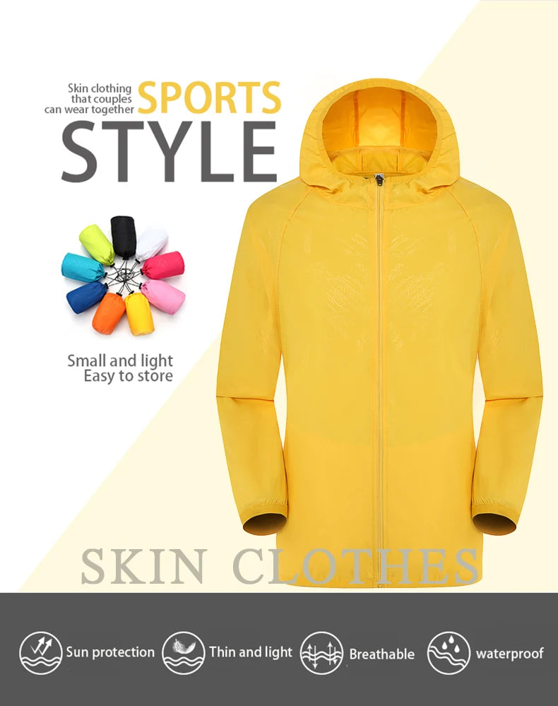 LNGXO Unisex Waterproof Hiking Jacket – Lightweight Outdoor Windbreaker