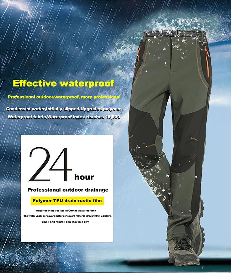 LNGXO Men's Winter Fleece Hiking Pants
