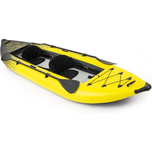12.5 Ft Inflatable Tandem Kayak with Drop-Stitch Floor & Accessories