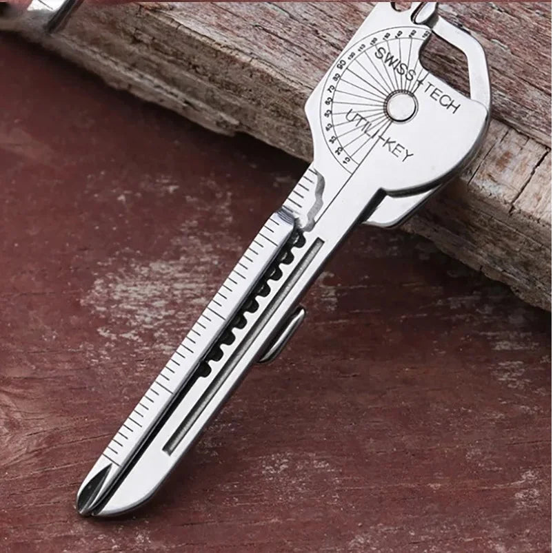 8-in-1 Multi-Tool Keychain – Compact Outdoor Survival Utility
