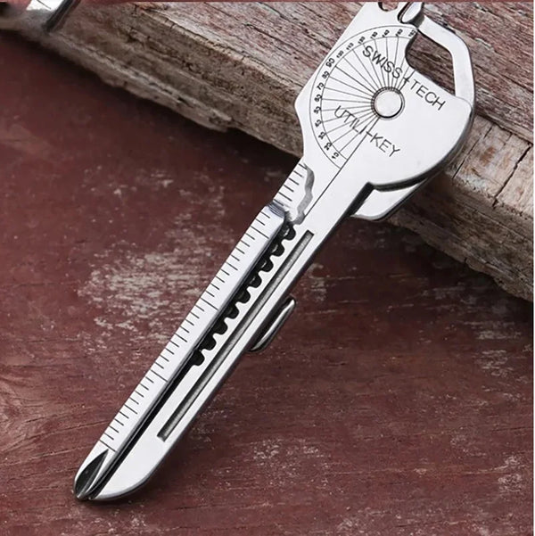 8-in-1 Multi-Tool Keychain – Compact Outdoor Survival Utility
