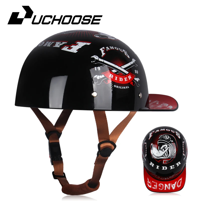 Vintage Personalized Baseball & Motorcycle Half Helmets