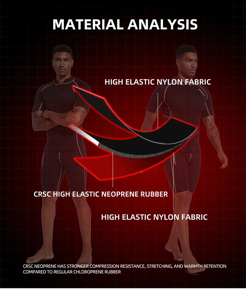 CRSC Neoprene Wetsuit 1.5/3MM Short Sleeve Dive Suit