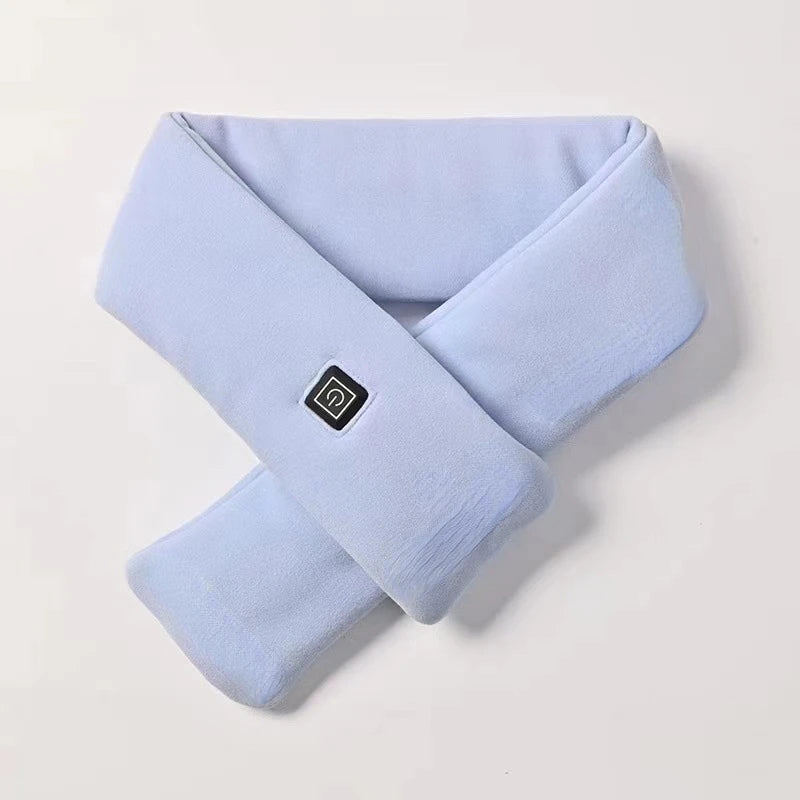 USB Women Men Heating Scarf Temperature Scarf 3 Gears Wrap Fleece Washable Electric Neck Warmer Not Inclound Battery for Camping
