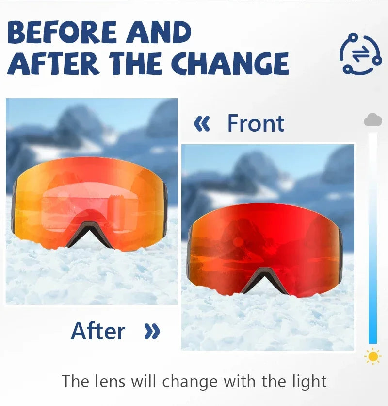 Kapvoe Photochromic Magnetic Ski Goggles UV400