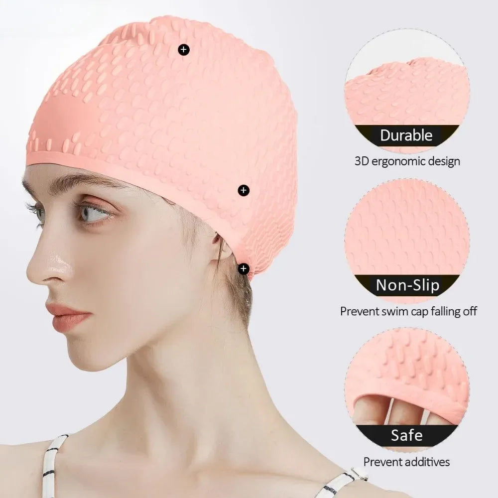 Silicone Swim Cap – Unisex Comfort Fit