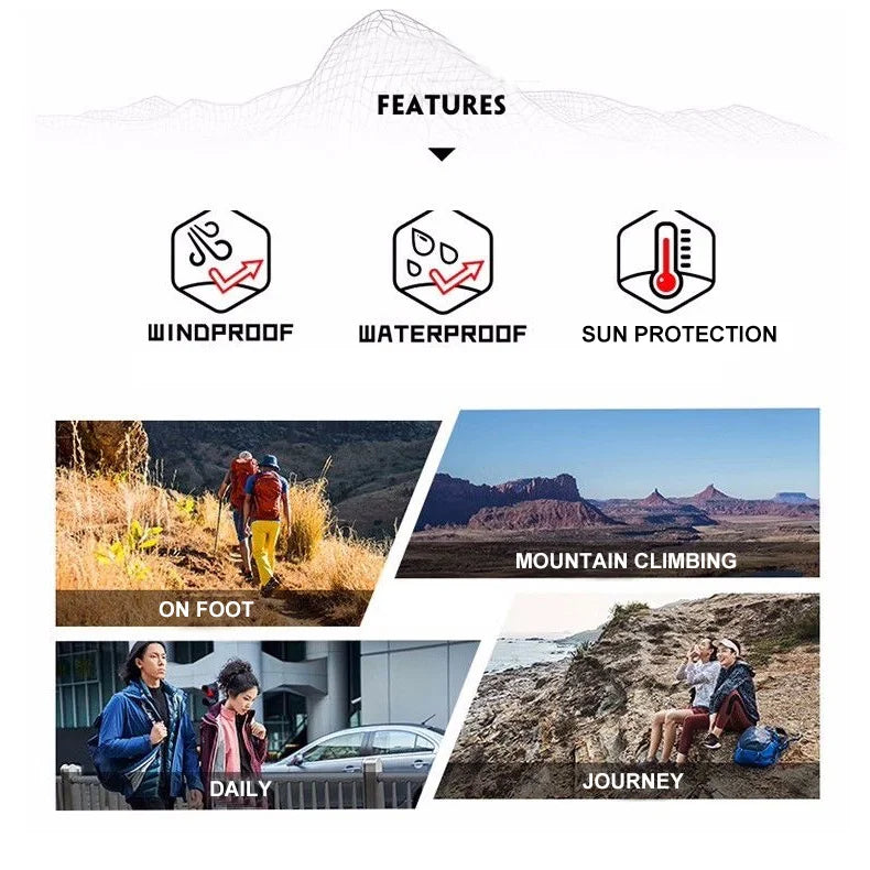 LNGXO Unisex Waterproof Hiking Windbreaker