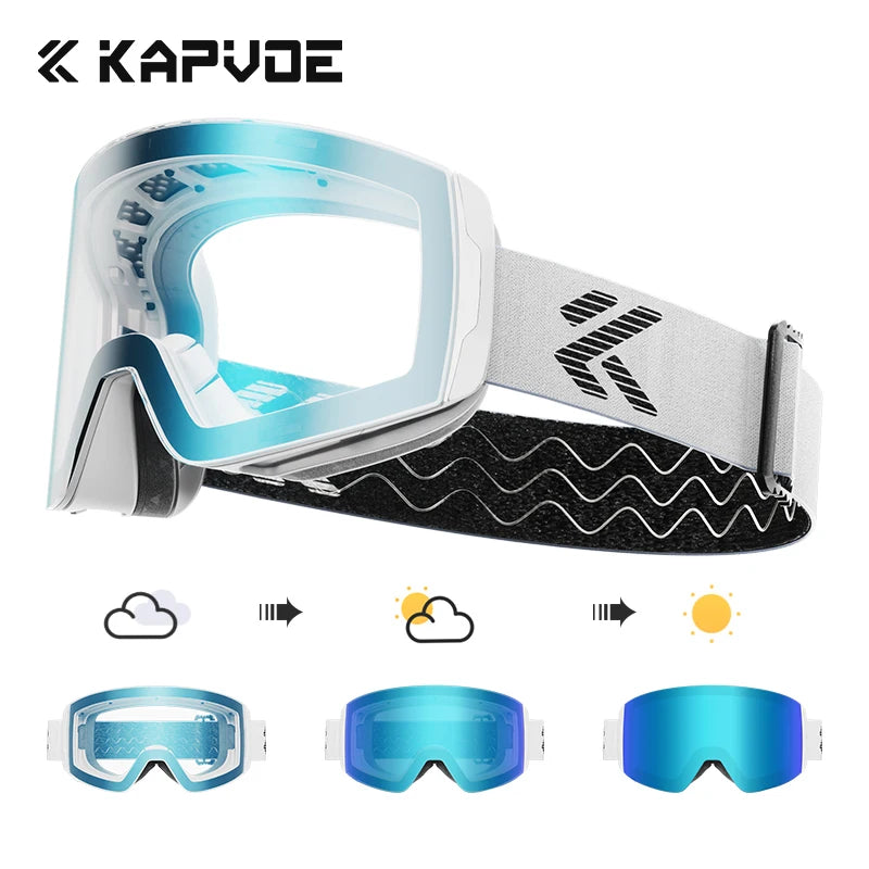 Kapvoe Photochromic Magnetic Ski Goggles UV400