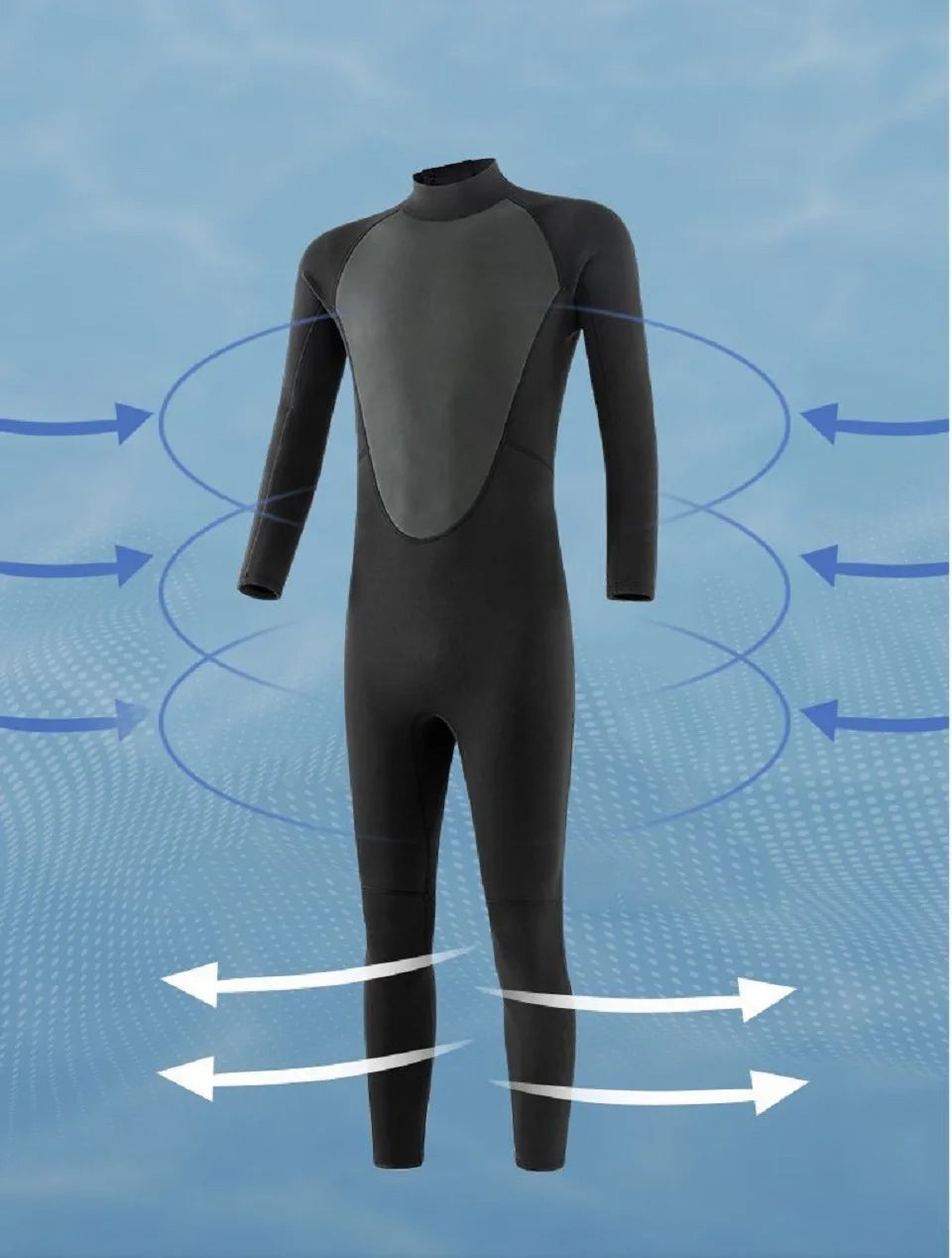 3mm/2mm Neoprene Wetsuit Full Body Thermal Diving & Surfing Suit