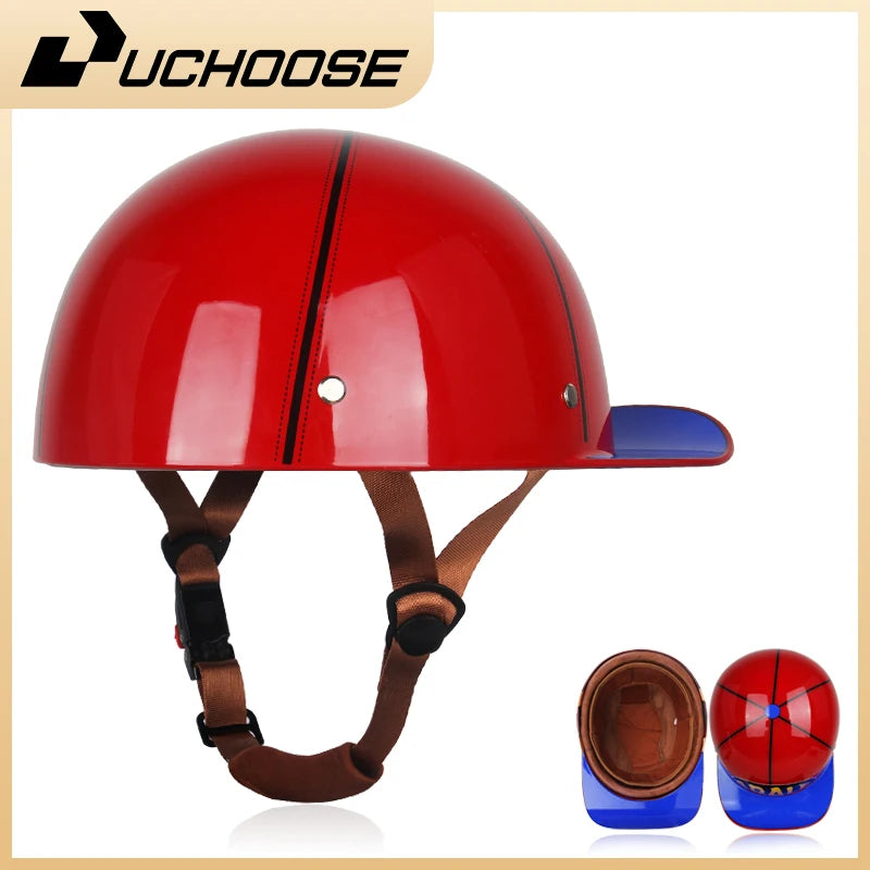 Vintage Personalized Baseball & Motorcycle Half Helmets