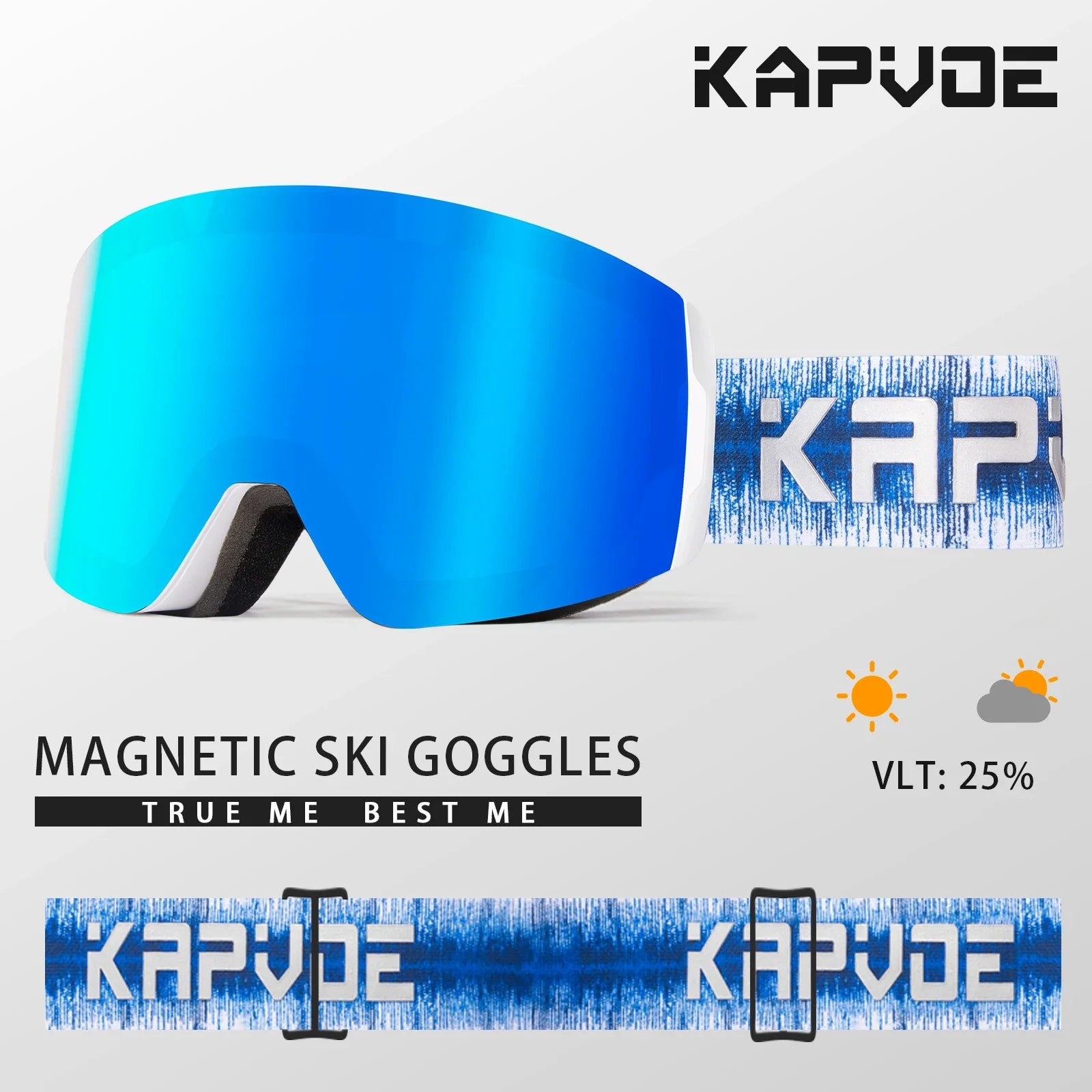 Kapvoe Photochromic Magnetic Ski Goggles UV400