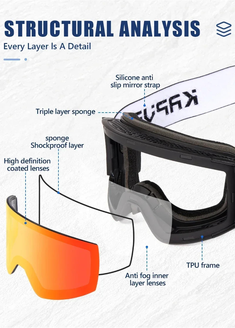 Kapvoe Photochromic Magnetic Ski Goggles UV400