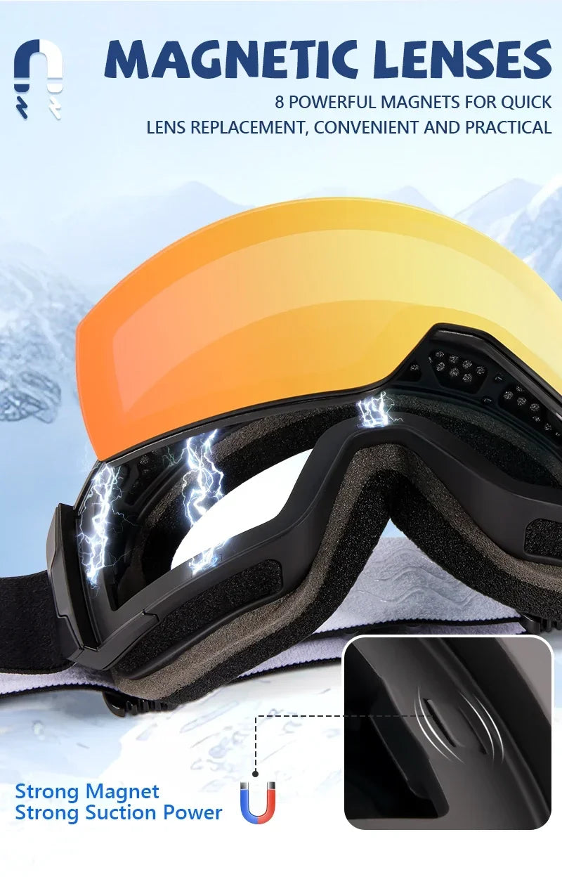 Kapvoe Photochromic Magnetic Ski Goggles UV400