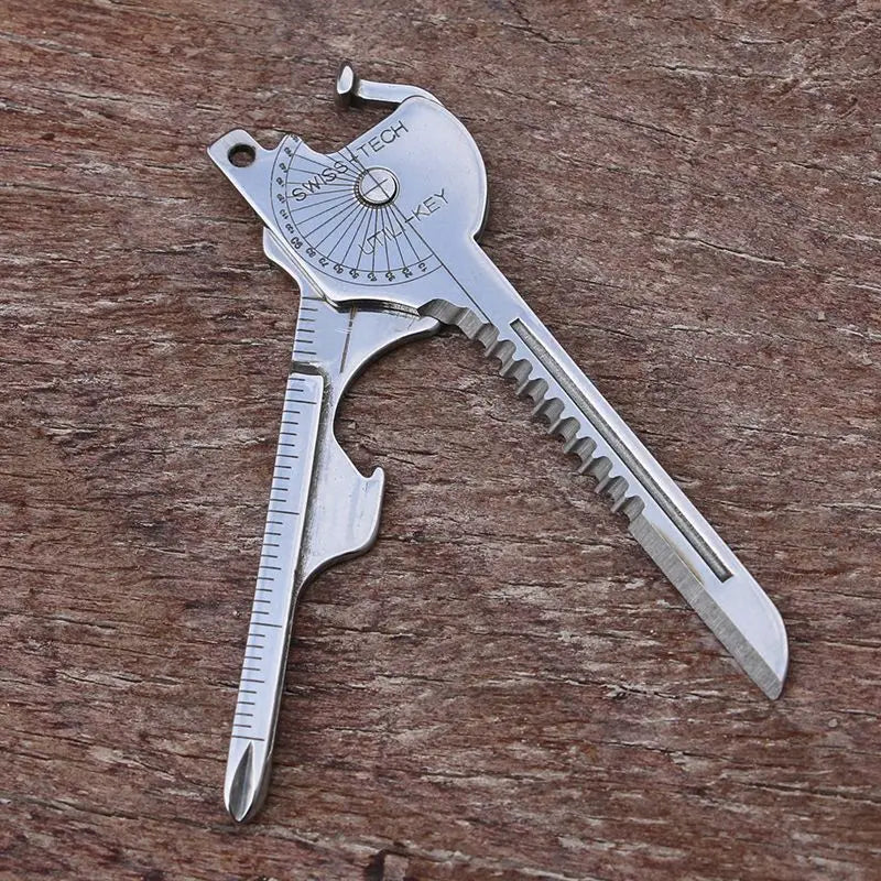 8-in-1 Multi-Tool Keychain – Compact Outdoor Survival Utility