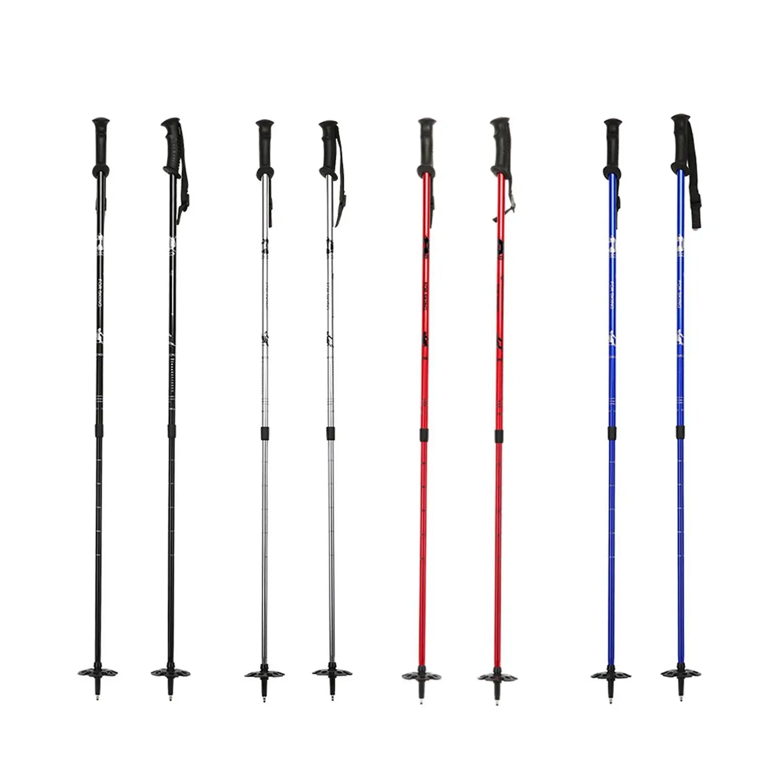 Ski Poles with Lock System & Ergonomic Grip for Adults & Kids