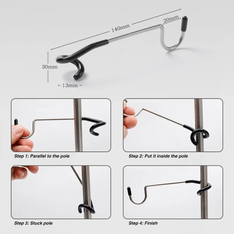 Stainless Steel Tent Pole Lamp Hanger