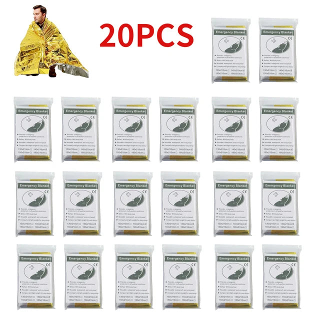 5–30Pc Emergency Thermal Survival Blanket 130x210cm