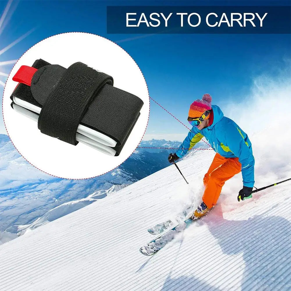 Black Nylon Adjustable Ski Handle Strap Carrier
