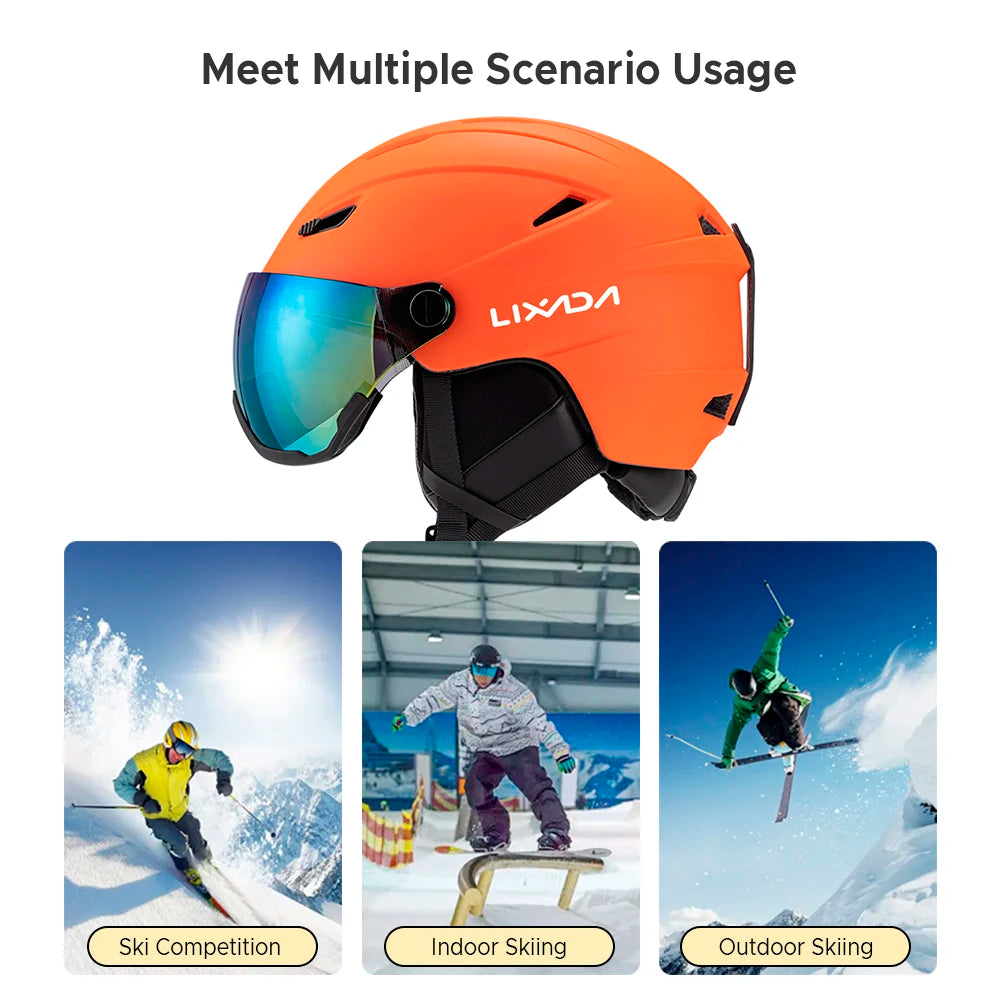 LIXADA Integrated Ski & Snowboard Helmet with Removable Visor & Goggles