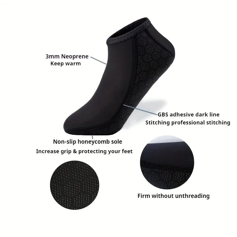3mm Neoprene Water Socks for Beach & Water Sports
