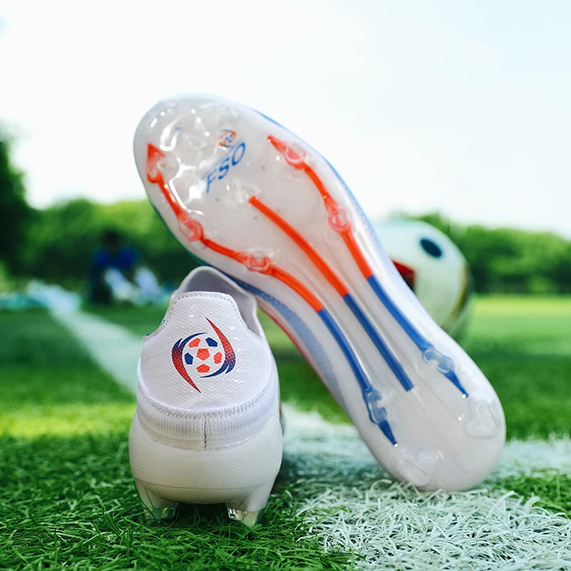 Slip-On Men's Soccer Shoes Non-Slip Turf Cleats Kids TF/FG Football Boots