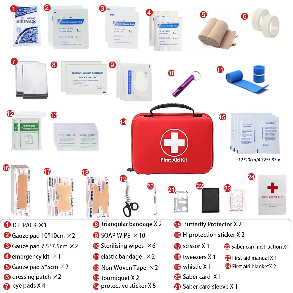 Portable First Aid Kit – Travel & Outdoor Emergency Pack (No Medication)