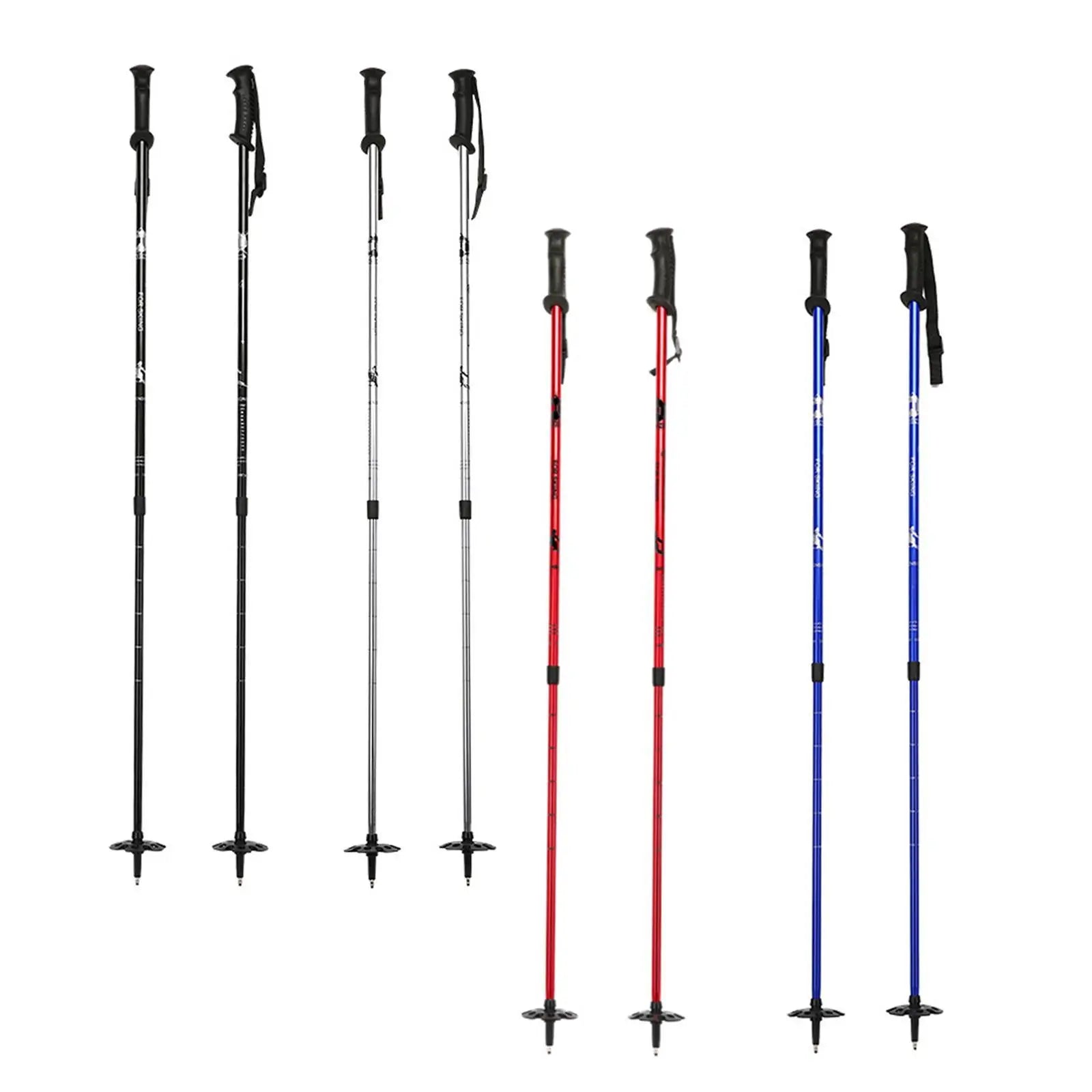 Ski Poles with Lock System & Ergonomic Grip for Adults & Kids
