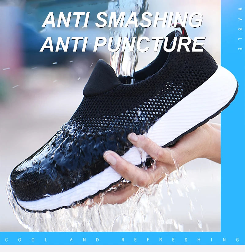 Summer Mesh Lightweight Steel Toe Work Sneakers