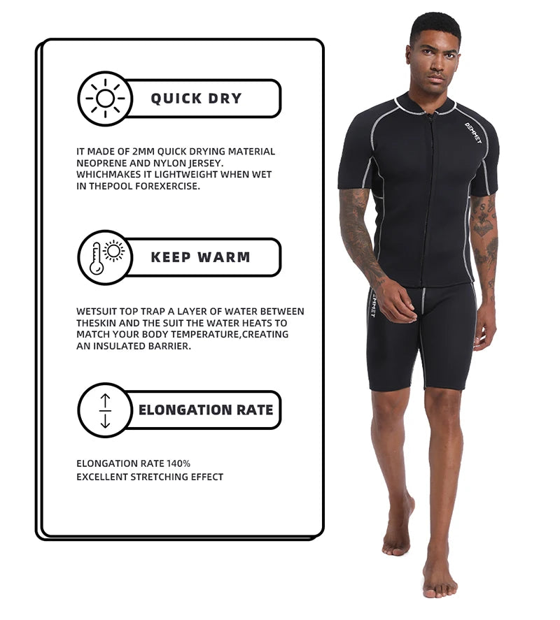 CRSC Neoprene Wetsuit 1.5/3MM Short Sleeve Dive Suit
