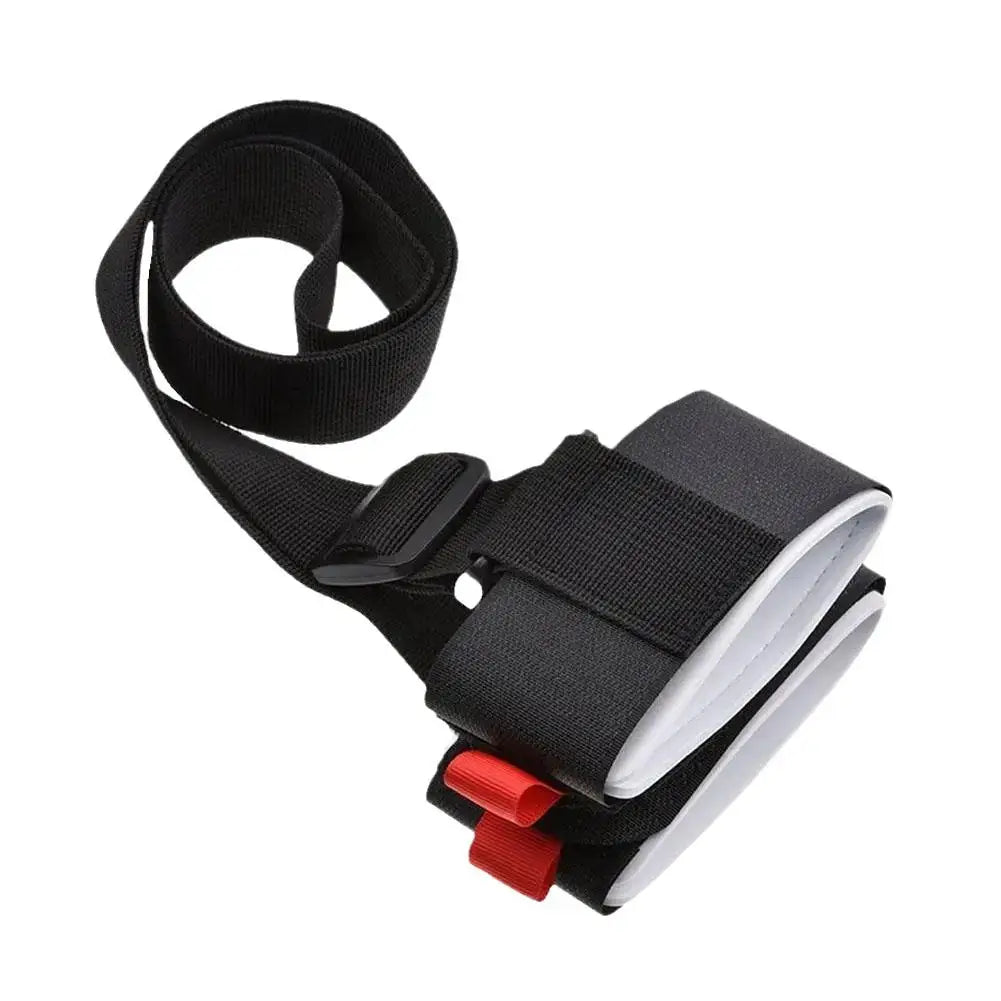 Black Nylon Adjustable Ski Handle Strap Carrier