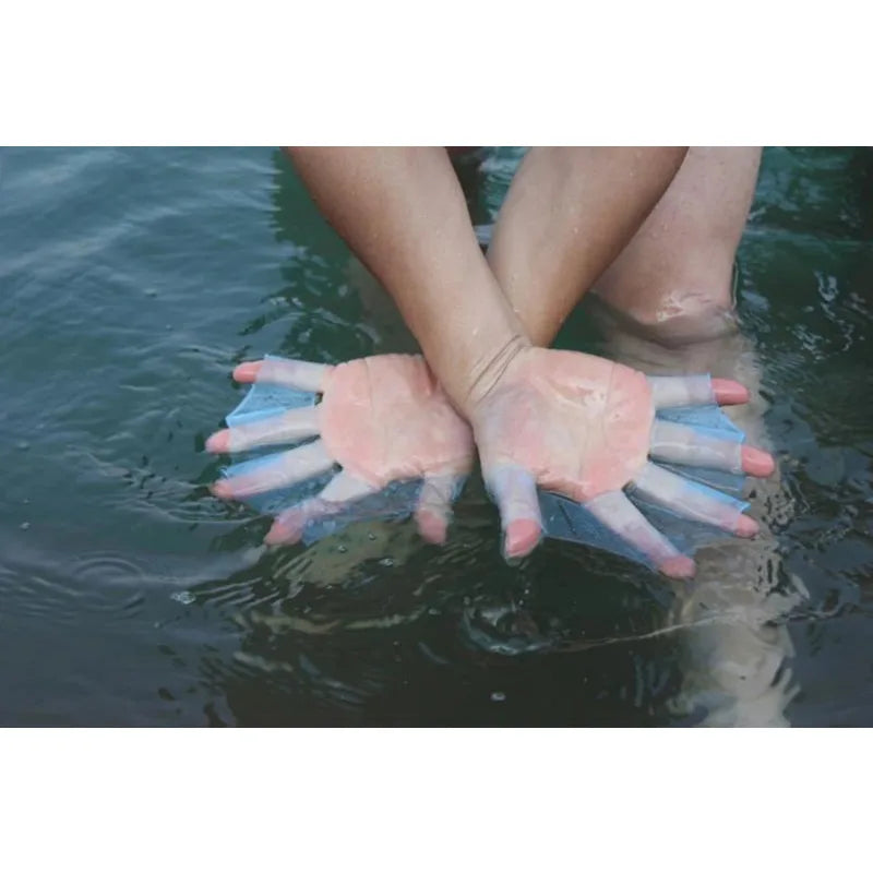 Silicone Swim Training Fins & Webbed Gloves Set