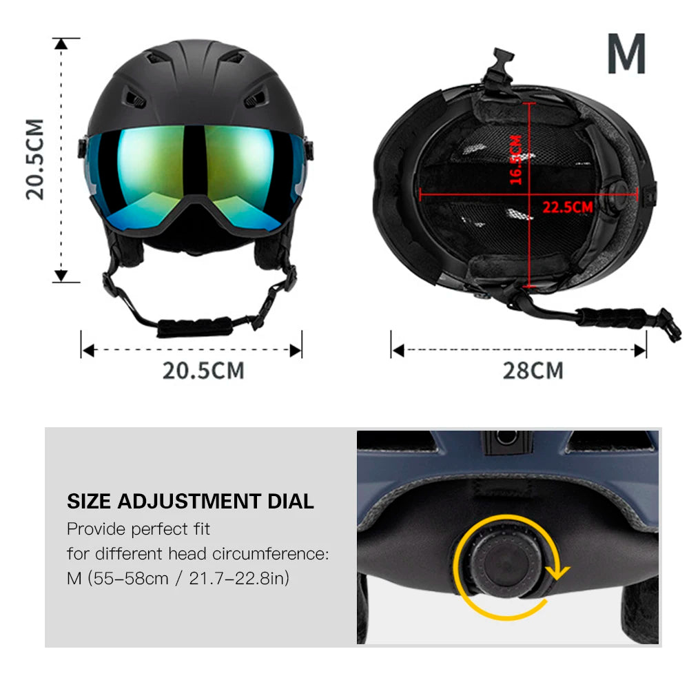 LIXADA Integrated Ski & Snowboard Helmet with Removable Visor & Goggles