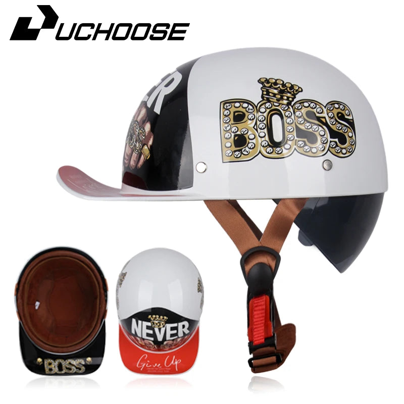 Vintage Personalized Baseball & Motorcycle Half Helmets