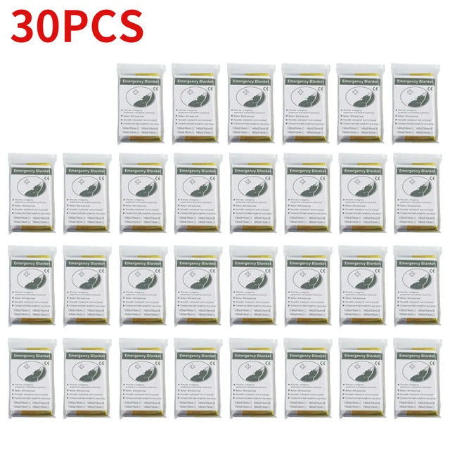 5–30Pc Emergency Thermal Survival Blanket 130x210cm
