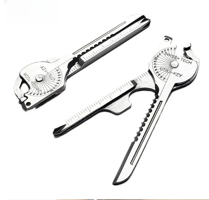 8-in-1 Multi-Tool Keychain – Compact Outdoor Survival Utility