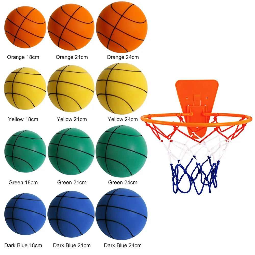 21cm Easy Grip Silent Size 5 Multicolor Basketball for Kids