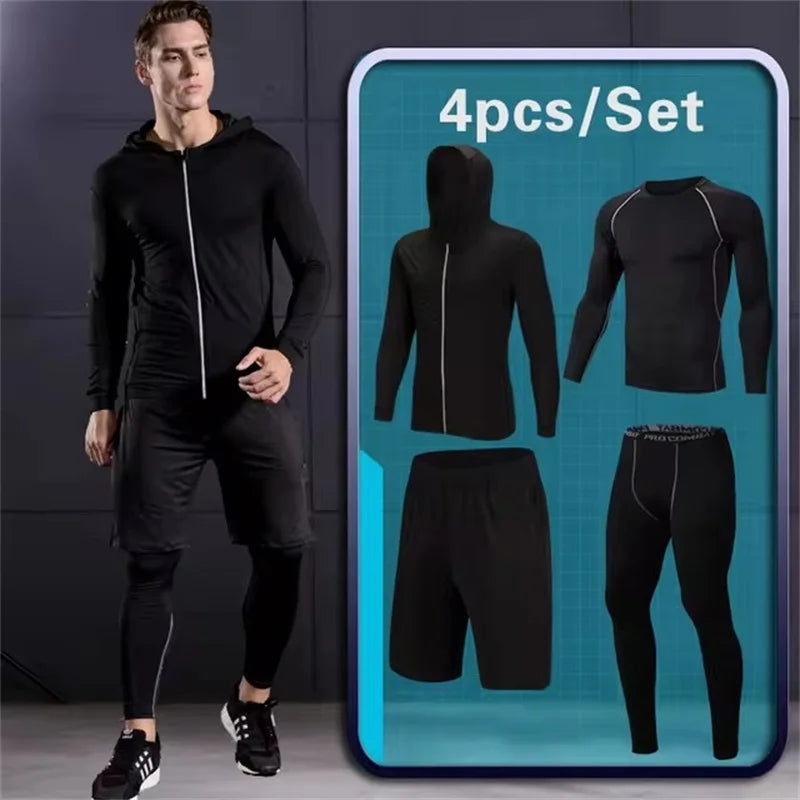 Men’s Compression Sportswear Set – 5-Piece Gym Outfit
