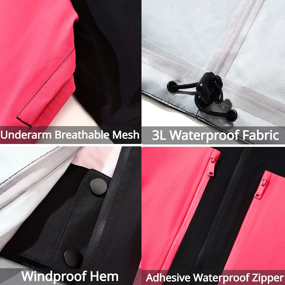 Winter Mountain Ski Jackets Waterproof Hooded Snowboard Coat