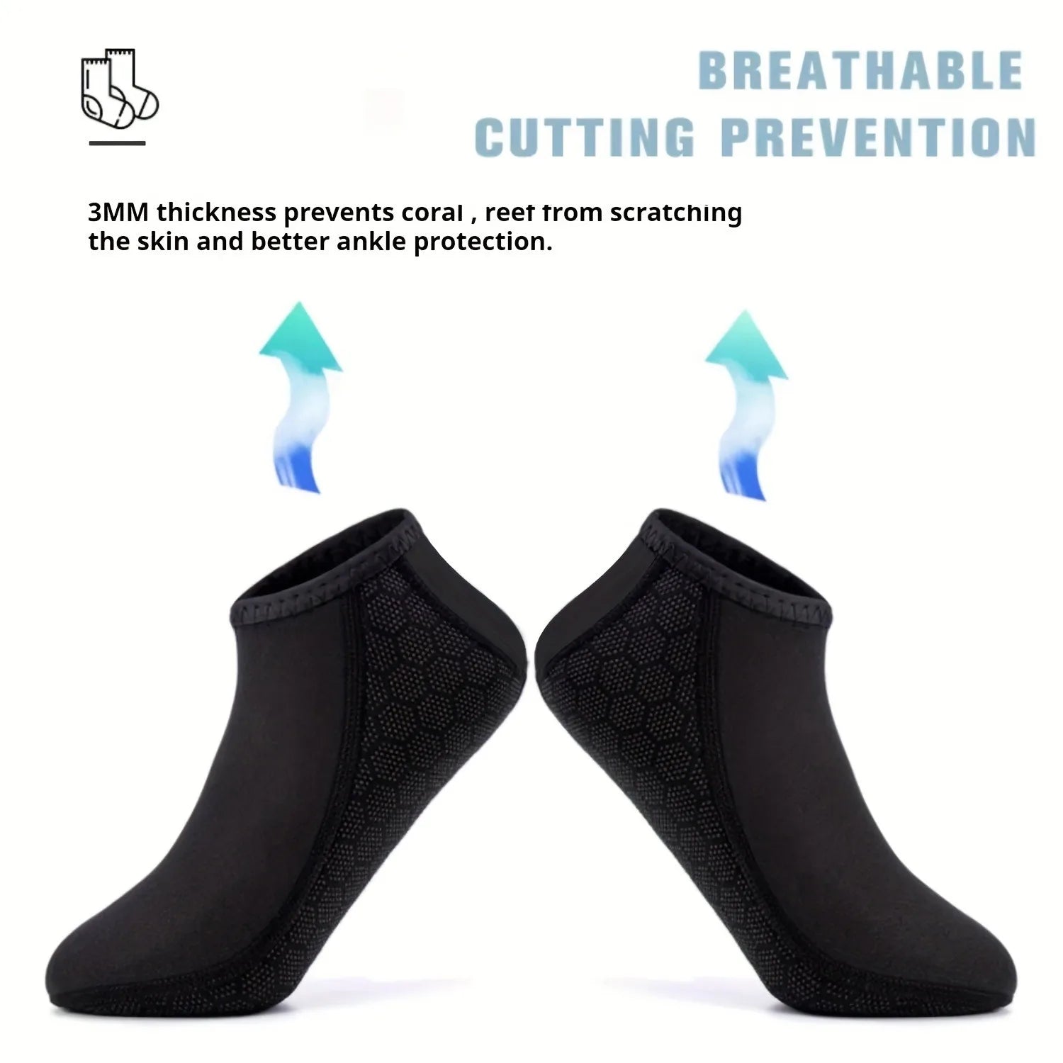3mm Neoprene Water Socks for Beach & Water Sports