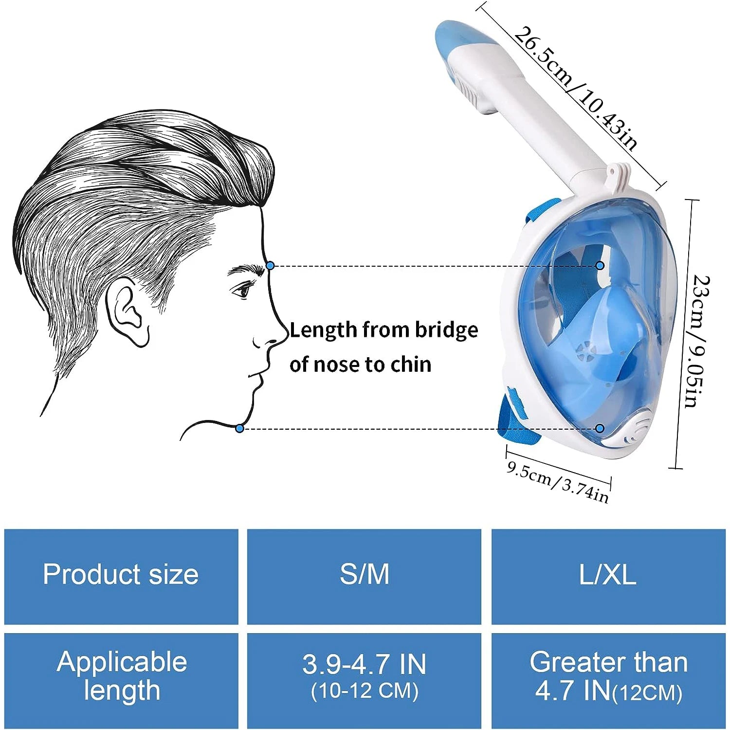 Professional Full Face Snorkel Mask for Adults